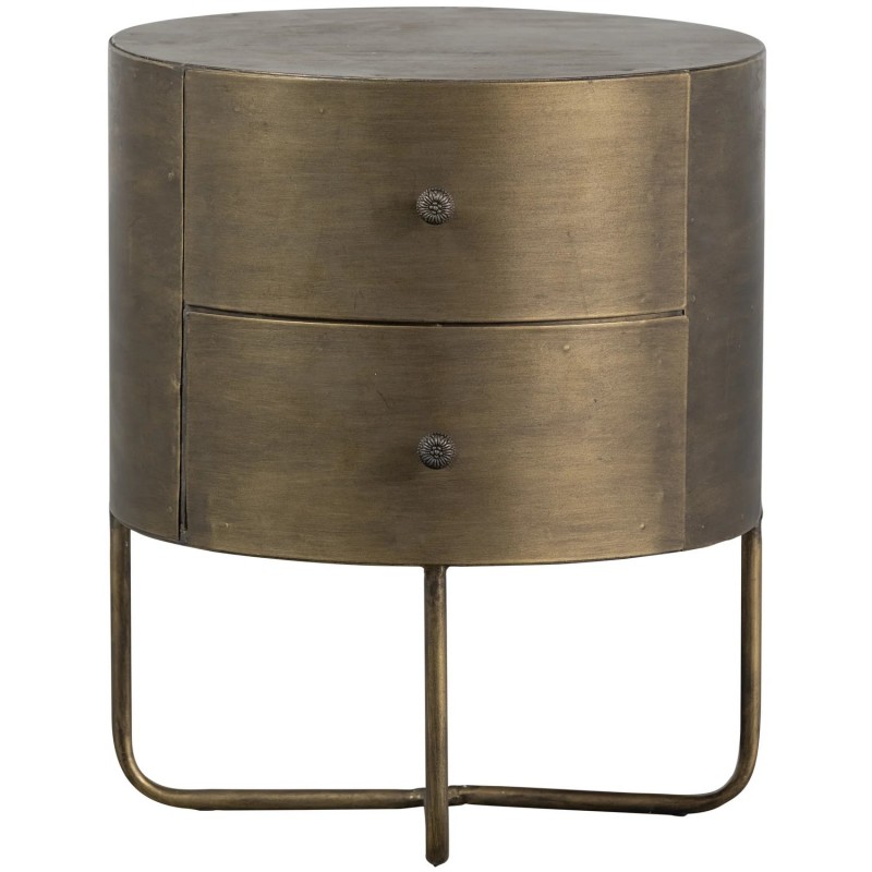 SYS ROUND SMALL CABINET METAL ANTIQUE BRASS - CABINETS, SHELVES